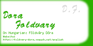 dora foldvary business card